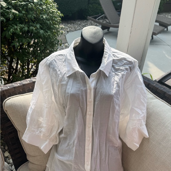 White Button-Up Blouse - Picture 1 of 2
